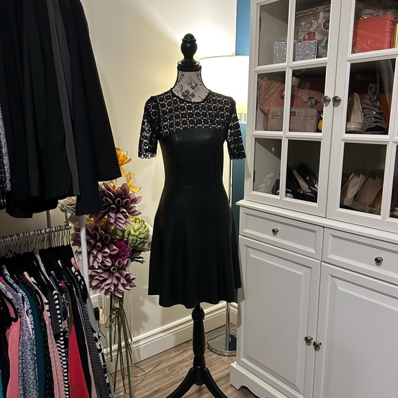 STUNNING , ZARA , black faux leather short dress size S - Picture 13 of 13